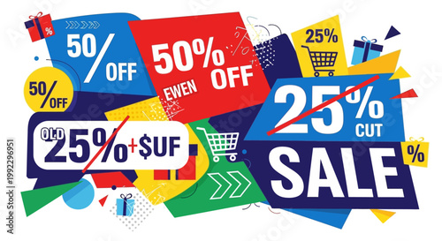 Discounts and Sales Signs Collection.