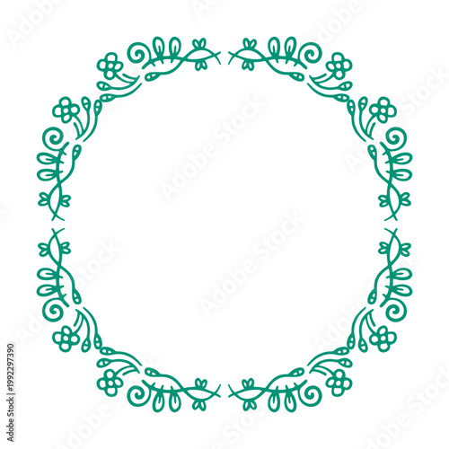 floral leaves frame