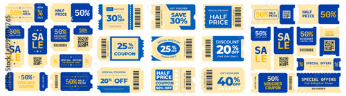 Collection of diverse discount coupons and gift vouchers