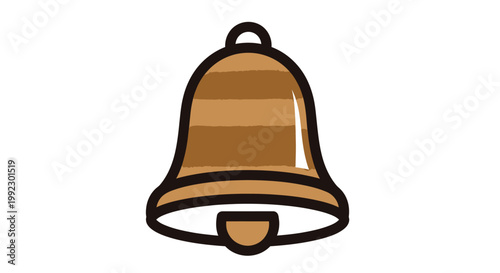 A shiny golden school bell icon.