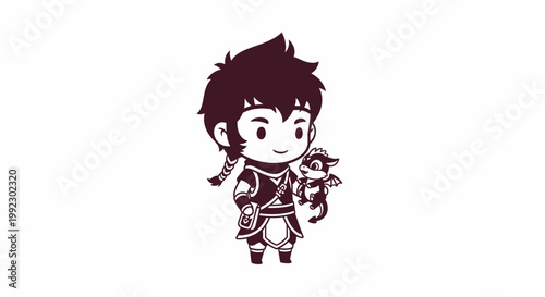 Cartoon boy with spiky hair smiling.