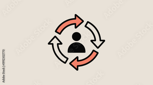 Subscription Icon Vector with Membership and Recurring Payment Symbol