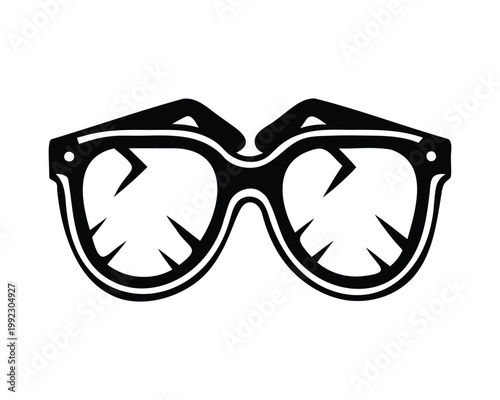 Broken sunglasses concept silhouette vector illustration