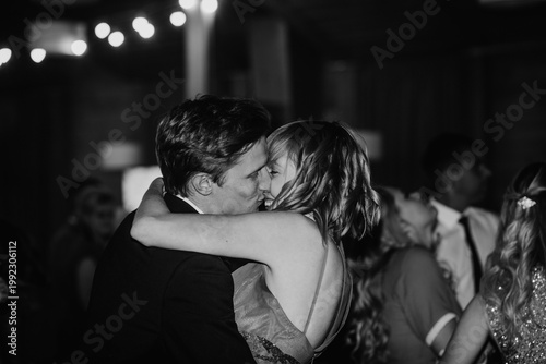 Couple kissing romantic intimacy embrace wedding celebration