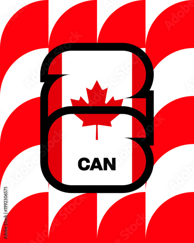 Vibrant Canadian Flag Number 26 Design for Football 2026 Tournament Team Identity and National Pride.