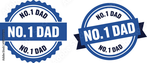 No. 1 Dad Blue Seal Badges for Father's Day Gifts, Cards, and Celebrations