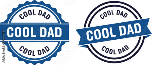 Cool Dad Seal Badges for Father's Day, Blue Retro Labels for Dad Appreciation Gifts and Cards