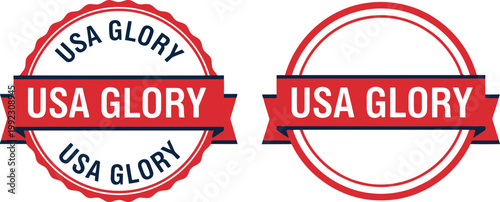 USA Glory Independence Day Seal Badges – Patriotic 4th of July Red White Blue Vector Labels