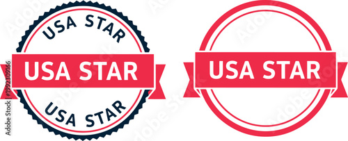 USA Star Badge Seal Vector for 4th of July and Independence Day Patriotic Designs