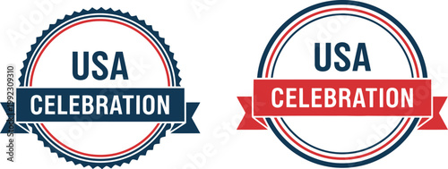 USA Celebration Seal Badges for 4th of July Independence Day Patriotic Events and American Holidays