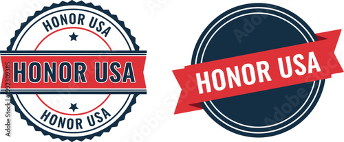 Honor USA Independence Day Seal Badges – Patriotic 4th of July Vector Emblems for American Celebration Designs