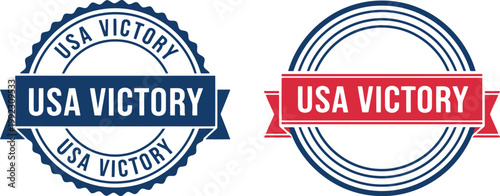 USA Victory Seal Badge Design for 4th of July Independence Day Celebration and Patriotic Events