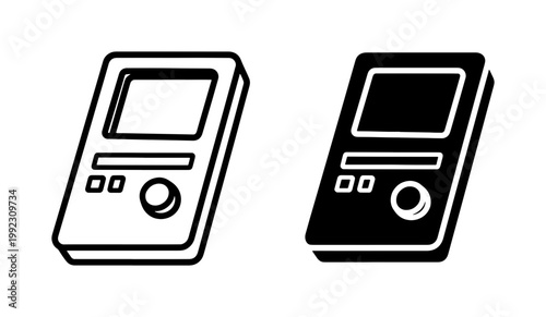 Retro Handheld Game Console Icon Set