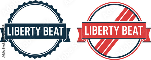 Liberty Beat Independence Day Seal Badges – Patriotic 4th of July Vector Emblems in Red, White, and Blue
