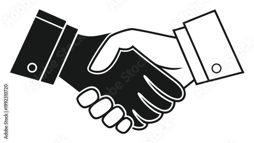 Vector illustration of a professional business handshake with handshake business partnership agreement