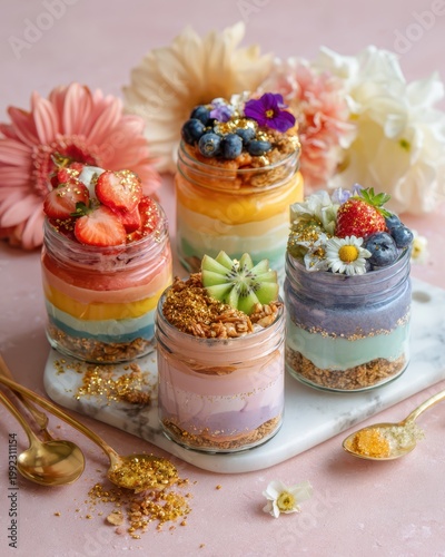 Layered Dessert Jars With Blossoms