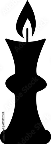 Candle flame icon wax, light, fire, lantern, illumination symbols, decorative candles, burning wick shapes in flat and line style black vector illustration isolated