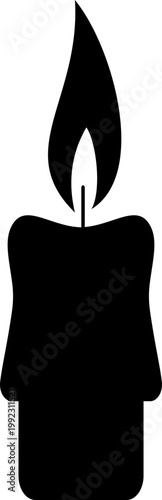 Candle flame icon wax, light, fire, lantern, illumination symbols, decorative candles, burning wick shapes in flat and line style black vector illustration isolated