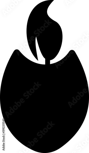 Candle flame icon wax, light, fire, lantern, illumination symbols, decorative candles, burning wick shapes in flat and line style black vector illustration isolated