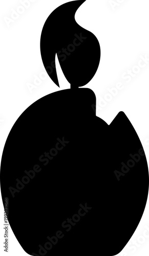 Candle flame icon wax, light, fire, lantern, illumination symbols, decorative candles, burning wick shapes in flat and line style black vector illustration isolated