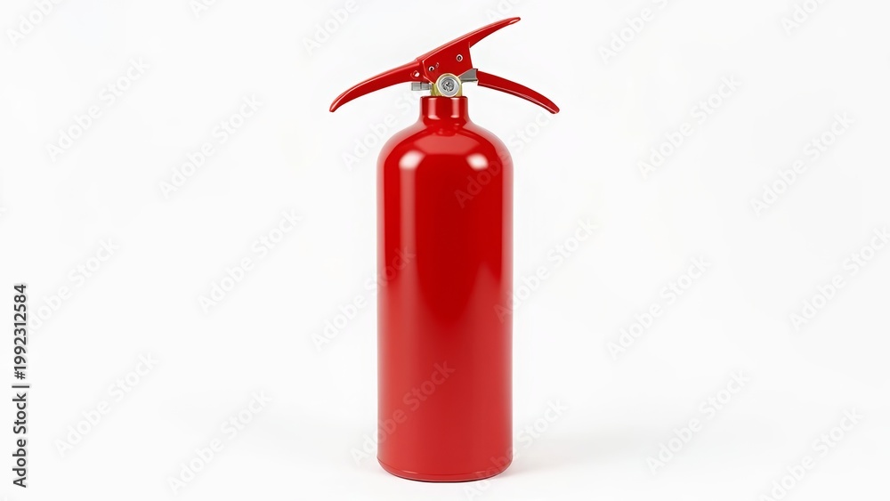 Obraz premium Red Fire Extinguisher Isolated on White Background - Fire Safety Equipment