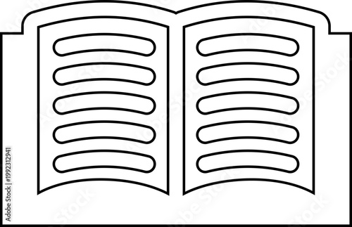 Book icon library literature education reading textbook notebook manual guide publication archive knowledge study learning open closed book flat line vector