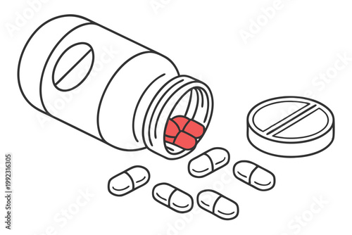 medicine capsules and pills outline vector healthcare icon collection