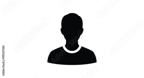 A simple black silhouette depicts a person s head and upper torso featuring a rounded neckline silhouette high quality