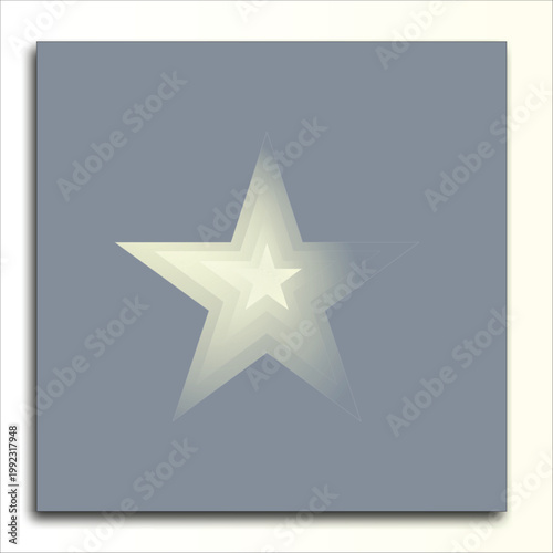 star icon on blue background. Abstract gradient texture on screen background. Minimal fluid design.