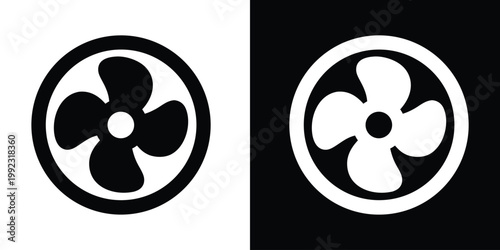 Fan icon, Fan silhouette vector. Ventilator, propeller, cooler, conditioner