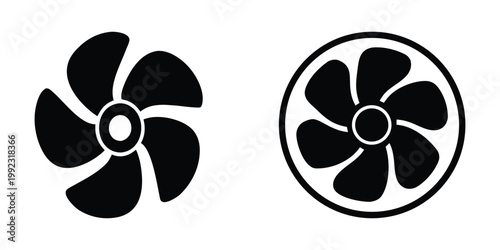 Fan icon, Fan silhouette vector. Ventilator, propeller, cooler, conditioner