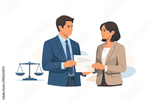 A formal partnership built on mutual respect and clear terms in a professional environment, depicted as two people holding a single document together with a subtle