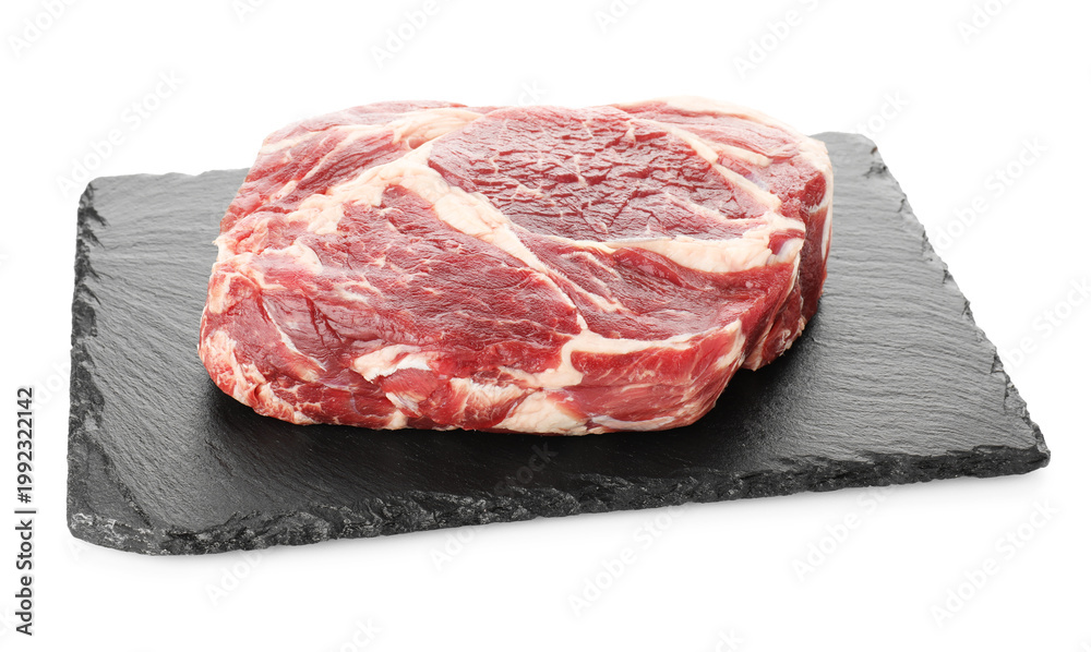 Fototapeta premium Raw ribeye beef steak isolated on white