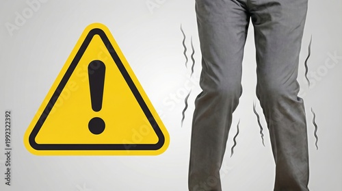 Warning Sign Shaking Legs Trembling Instability Risk Concept