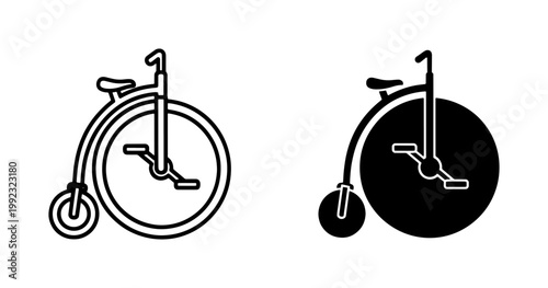 Quadro su tela Vintage Penny Farthing Bicycle Icon Set