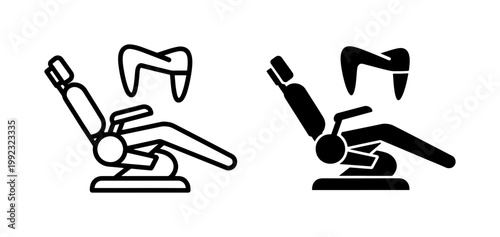 Dental Chair and Tooth Icon Set