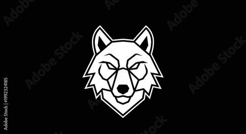 Wolf head illustration in black.