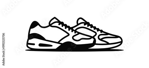 Sneaker vector silhouette illustration for athletic or fashion design