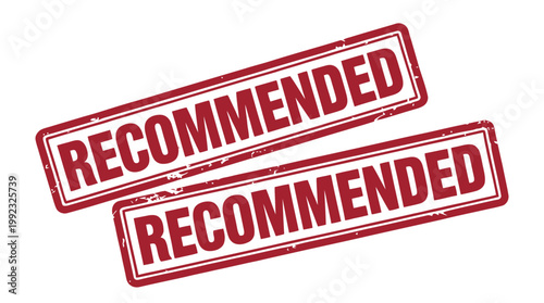 Recommended stamp vector illustration on white background for approval