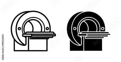 MRI Scanner Medical Diagnostic Machine Icon Set