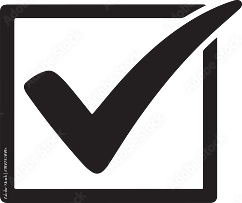 Check Mark Line Icon Vector Symbol for Approval Success Verification and Completed Task Concepts
