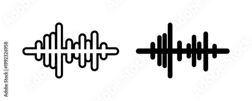 Digital Audio Waveform Icon Set for Music and Sound Design
