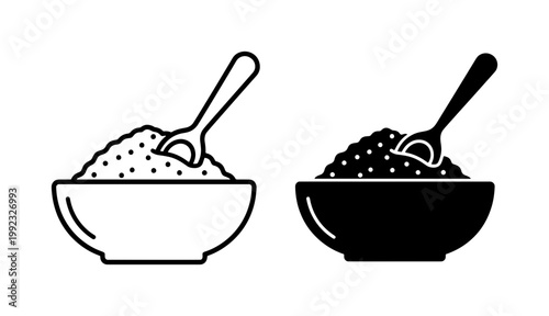 Tableau sur toile Granulated Sugar Bowl Icon, Sweetener Ingredient, Food Staple Vector Graphics