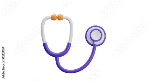Vector illustration of 3d render of a medical stethoscope on a transparent background