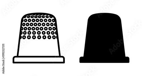 Thimble icon set for sewing and finger protection