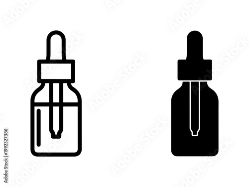 Dropper Bottle Icon Set for Serum and Essential Oil