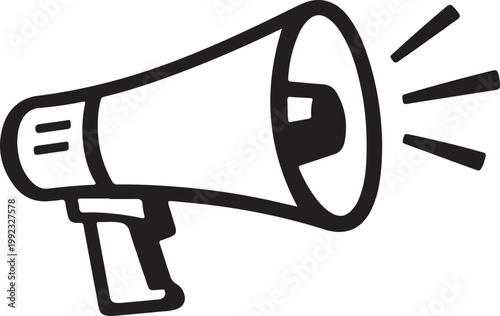 Clean Loudspeaker Icon Vector for Audio Announcement and Public Sound System Design on White Background