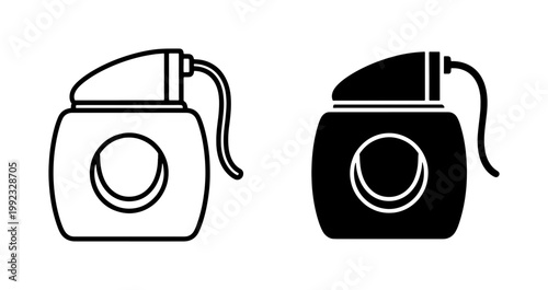 Dental Floss Container Icon Set for Oral Hygiene