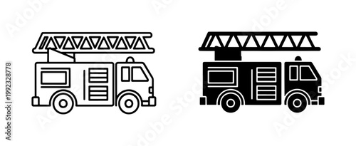 Fire truck icon set