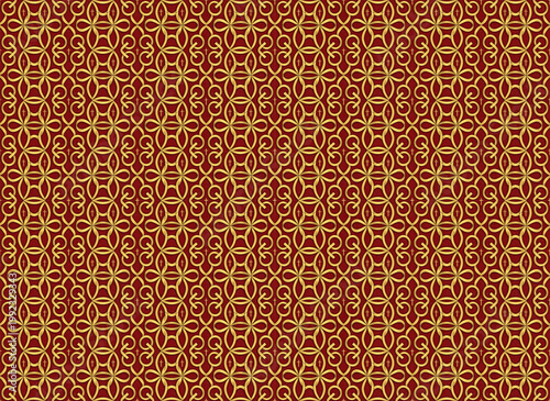 Gold Clover Pattern on Red